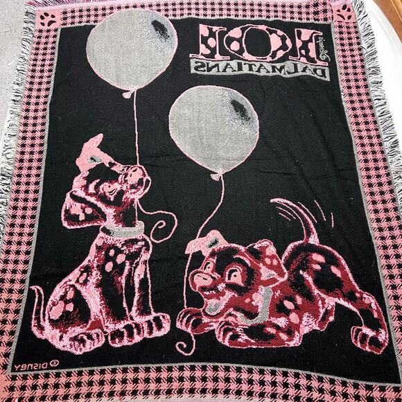 Vintage Disney Beacon 101 Dalmatians Balloon Blanket Woven Tapestry Throw 50x60 - Picture 4 of 7